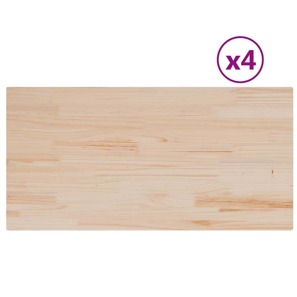 vidaXL Stolní desky 4 ks 100x50x2,5 cm obdélníkové masivní borovice