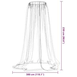 Moskytiéra na slunečník 220 síťovina černá Φ 300 x 230 cm - obrázek 6