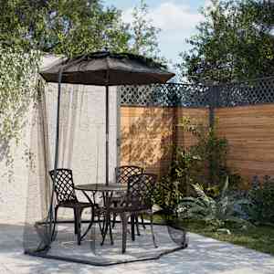 Komarnik za dežnik 220 mreža črna Φ330x250 cm