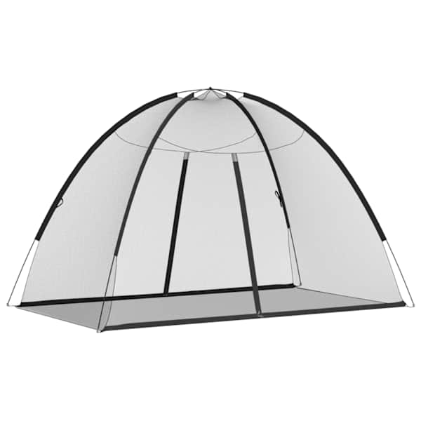 vidaXL Mongoolia s&auml;&auml;sev&otilde;rk koos ustega, 220 v&otilde;rk must 200x120x130 cm
