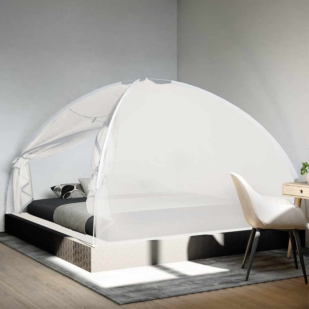 vidaXL Moskytiéra jurta s dverami 220 sieťka biela 200x200x130 cm