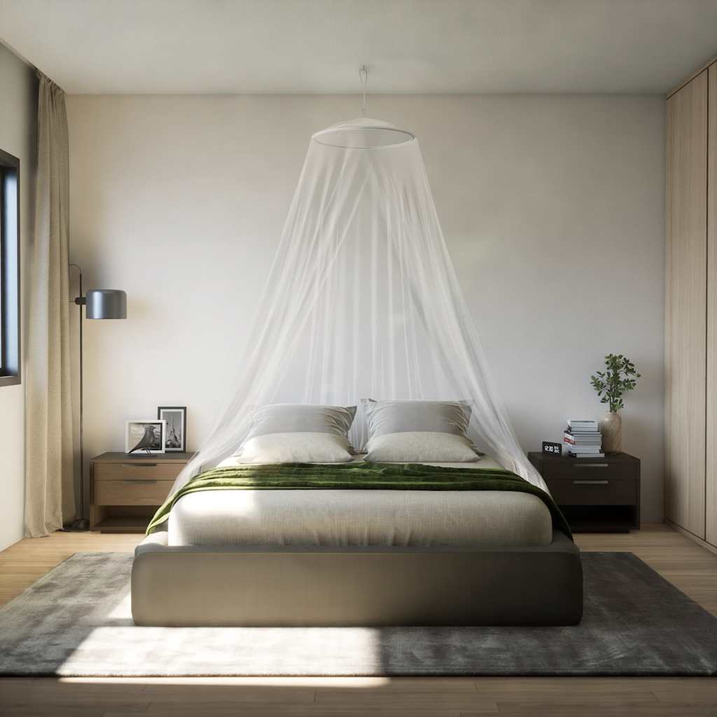 vidaXL Moskytiéra na posteľ 220 sieťovina biela 56x56x220 cm
