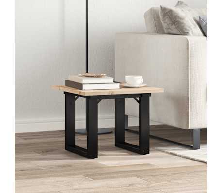 vidaXL Mesa de centro estrutura em O 50x50x35 cm pinho e a&ccedil;o