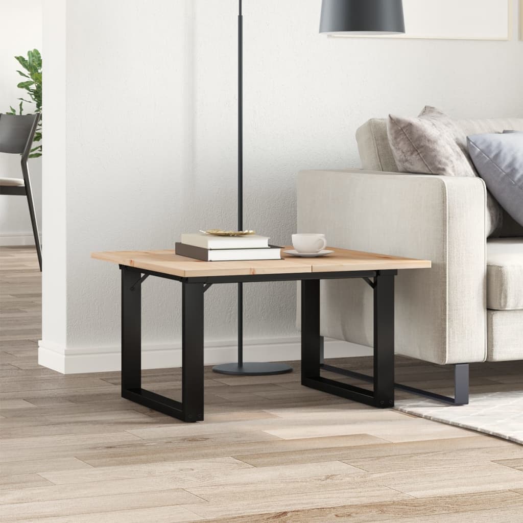 vidaXL Konferenčný stolík v tvare O 60x60x40 cm borovica a oceľ