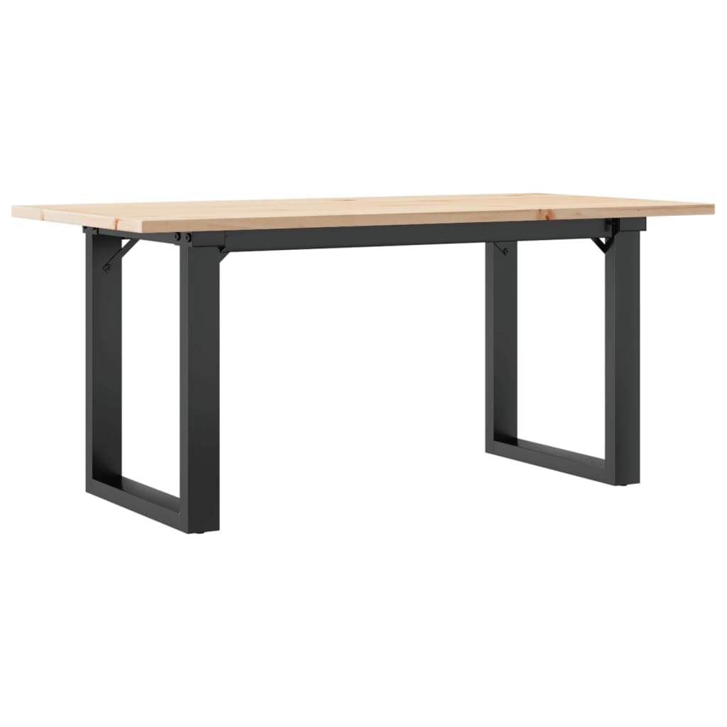 vidaXL Konferenční stolek s O rámem 90x40x45 cm borové dřevo a ocel