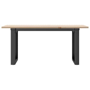 Konferenční stolek s O rámem 90x40x45 cm borové dřevo a ocel - obrázek 4