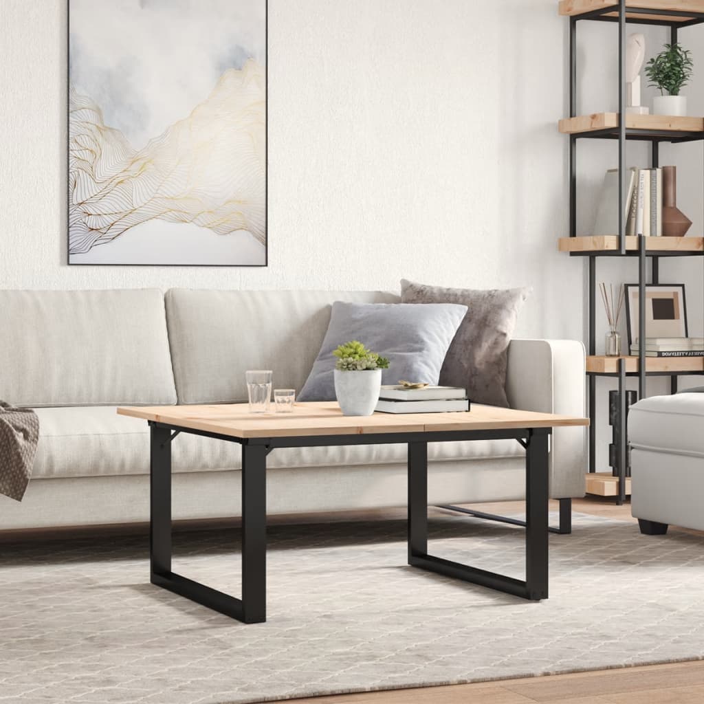 vidaXL Konferenčný stolík v tvare O 90x90x45 cm borovica a oceľ