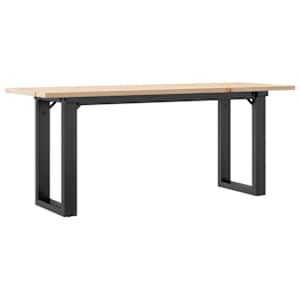 Konferenční stolek s O rámem 110x40x45 cm borové dřevo a ocel - obrázek 2