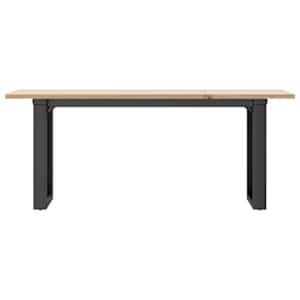 Konferenční stolek s O rámem 110x40x45 cm borové dřevo a ocel - obrázek 4