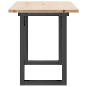 Konferenční stolek s O rámem 110x40x45 cm borové dřevo a ocel - obrázek 5