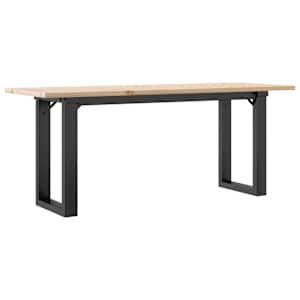 Konferenční stolek s O rámem 110x40x45 cm borové dřevo a ocel - obrázek 6
