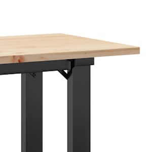 Konferenční stolek s O rámem 110x40x45 cm borové dřevo a ocel - obrázek 7
