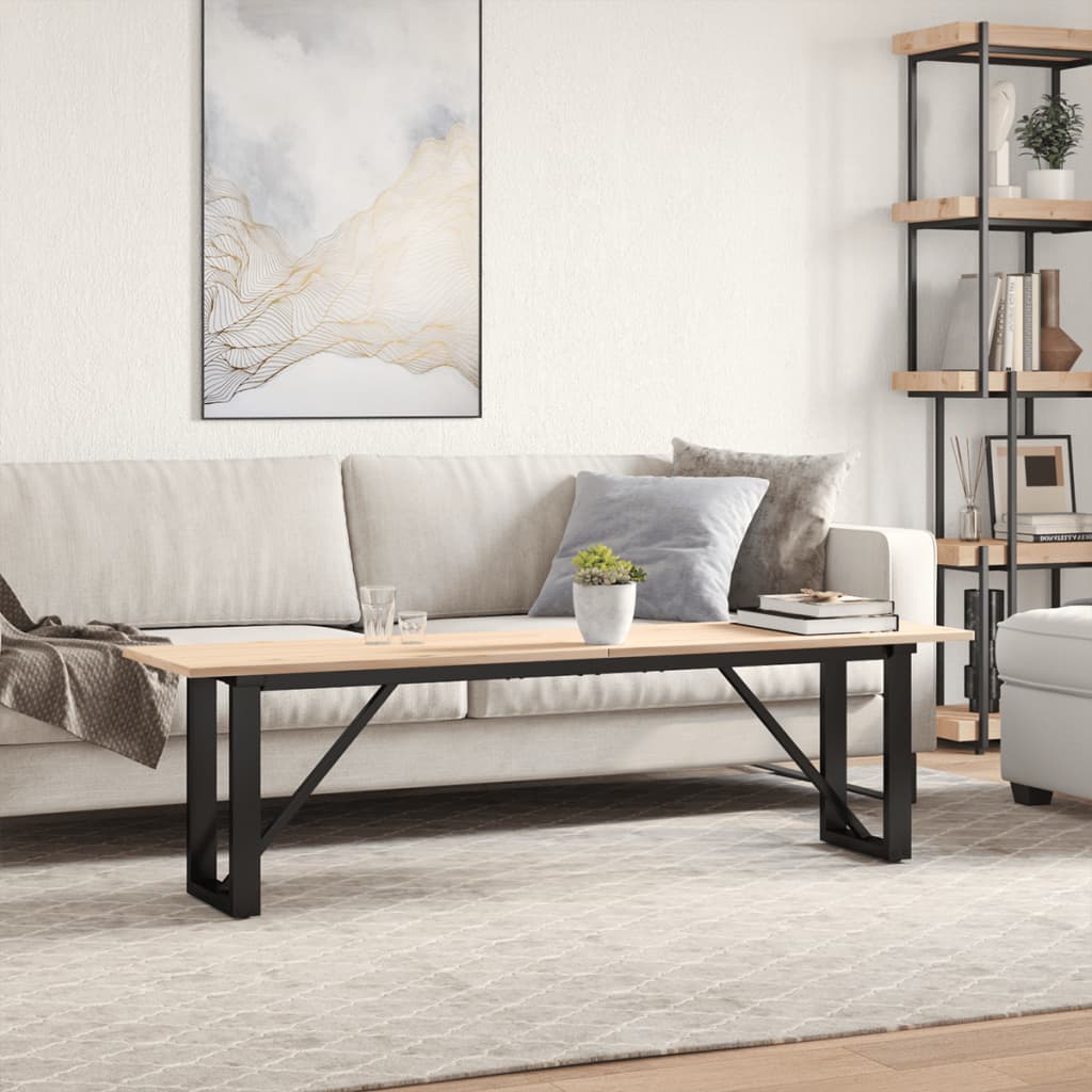 vidaXL Salontafel O-frame 160x40x45 cm massief grenenhout en staal afbeelding