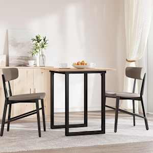 vidaXL Esstisch O-Gestell 70x70x75 cm Massivholz Kiefer und Stahl