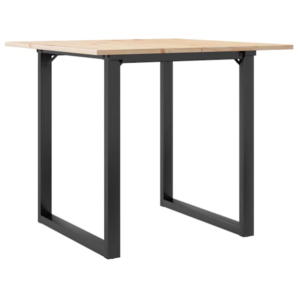 vidaXL s&ouml;&ouml;gilaud, O-raam, 80 x 80 x 75 cm, m&auml;nnipuit ja teras