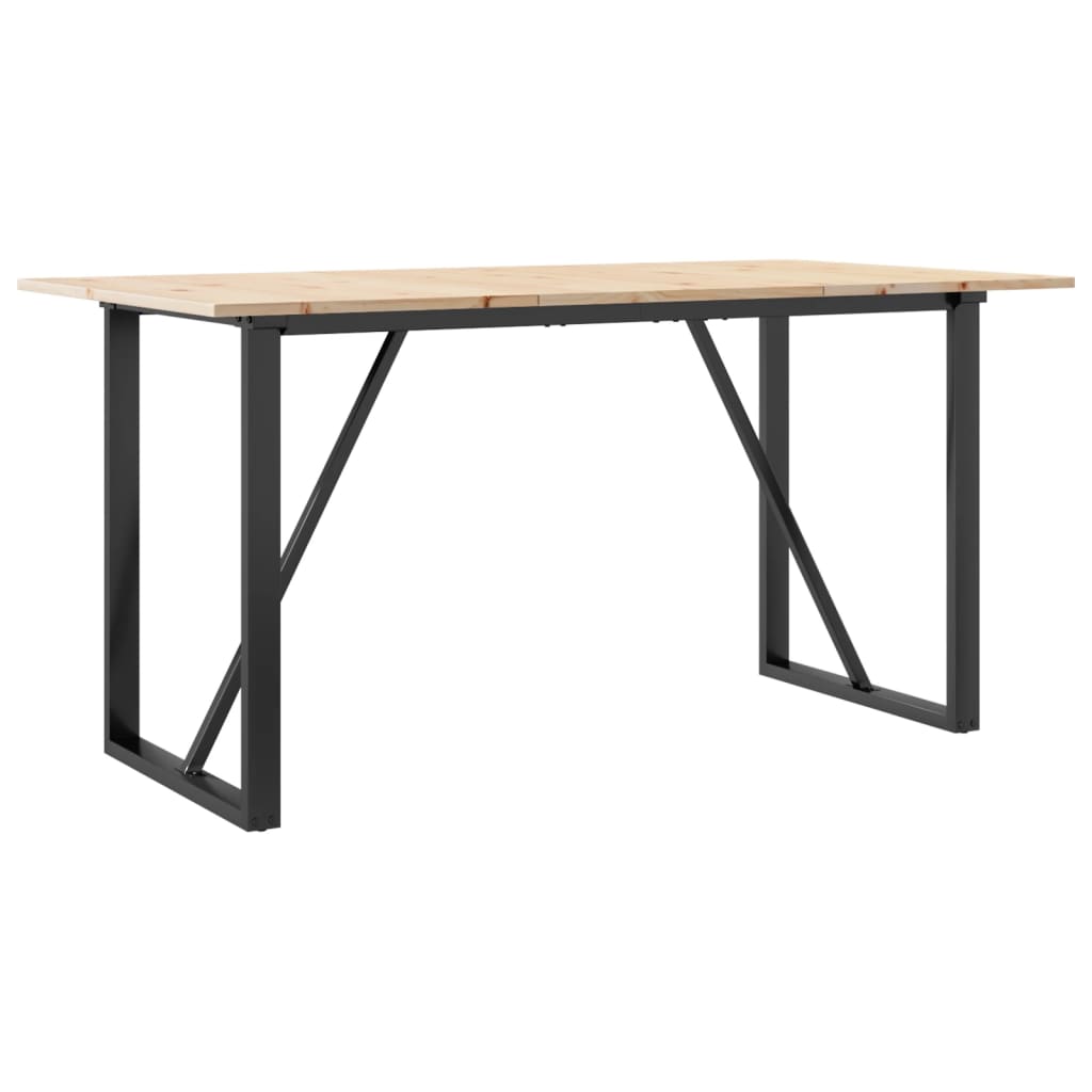 vidaXL Jídelní stůl s O rámem 160 x 80 x 75 cm borové dřevo a ocel