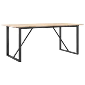 Jídelní stůl s O rámem 180 x 90 x 75 cm borové dřevo a ocel - obrázek 2
