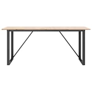 Jídelní stůl s O rámem 180 x 90 x 75 cm borové dřevo a ocel - obrázek 4