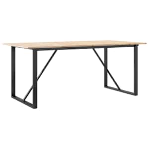Jídelní stůl s O rámem 180 x 90 x 75 cm borové dřevo a ocel - obrázek 6