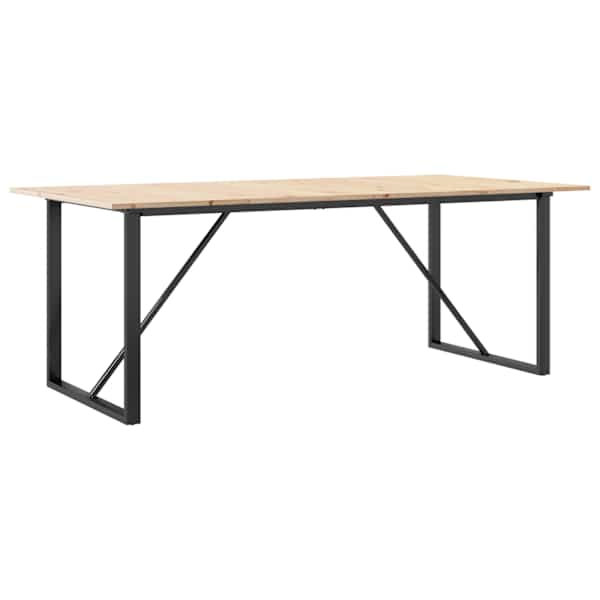 vidaXL s&ouml;&ouml;gilaud, O-raam, 200 x 100 x 75 cm, m&auml;nnipuit ja teras