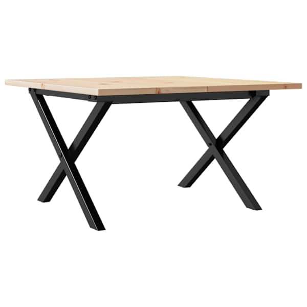 vidaXL kohvilaud, X-raam, 60 x 60 x 40 cm, m&auml;nnipuit ja teras