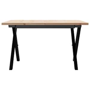 Konferenční stolek s X rámem 60x60x40 cm borové dřevo a ocel - obrázek 4