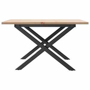 Konferenční stolek s X rámem 60x60x40 cm borové dřevo a ocel - obrázek 5