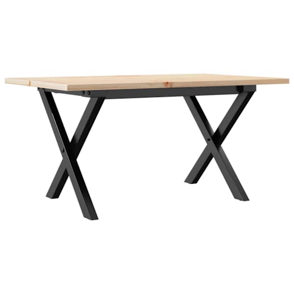 vidaXL kohvilaud, X-raam, 80 x 50 x 40 cm, m&auml;nnipuit ja teras