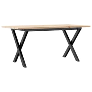 Konferenční stolek s X rámem 90x40x45 cm borové dřevo a ocel - obrázek 2