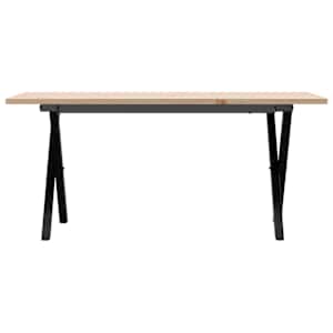 Konferenční stolek s X rámem 90x40x45 cm borové dřevo a ocel - obrázek 4