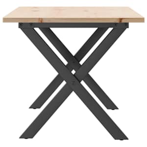 Konferenční stolek s X rámem 90x40x45 cm borové dřevo a ocel - obrázek 5