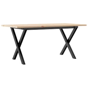 Konferenční stolek s X rámem 90x40x45 cm borové dřevo a ocel - obrázek 6