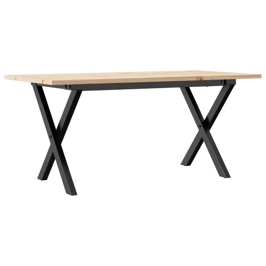 vidaXL Konferenční stolek s X rámem 100x50x45 cm borové dřevo a ocel