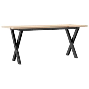 Konferenční stolek s X rámem 110x40x45 cm borové dřevo a ocel - obrázek 2