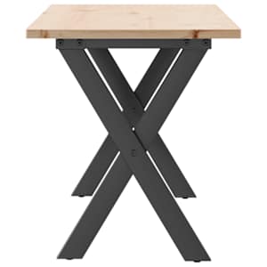 Konferenční stolek s X rámem 110x40x45 cm borové dřevo a ocel - obrázek 5