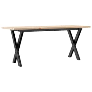 Konferenční stolek s X rámem 110x40x45 cm borové dřevo a ocel - obrázek 6