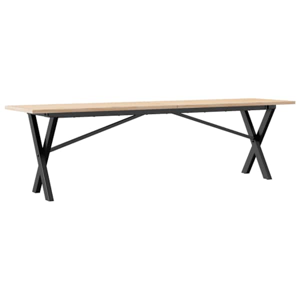 vidaXL kohvilaud, X-raam, 160 x 40 x 45 cm, m&auml;nnipuit ja teras