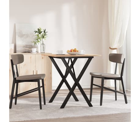 vidaXL Dining Table X-Frame 60x60x75 cm Solid Wood Pine and Steel