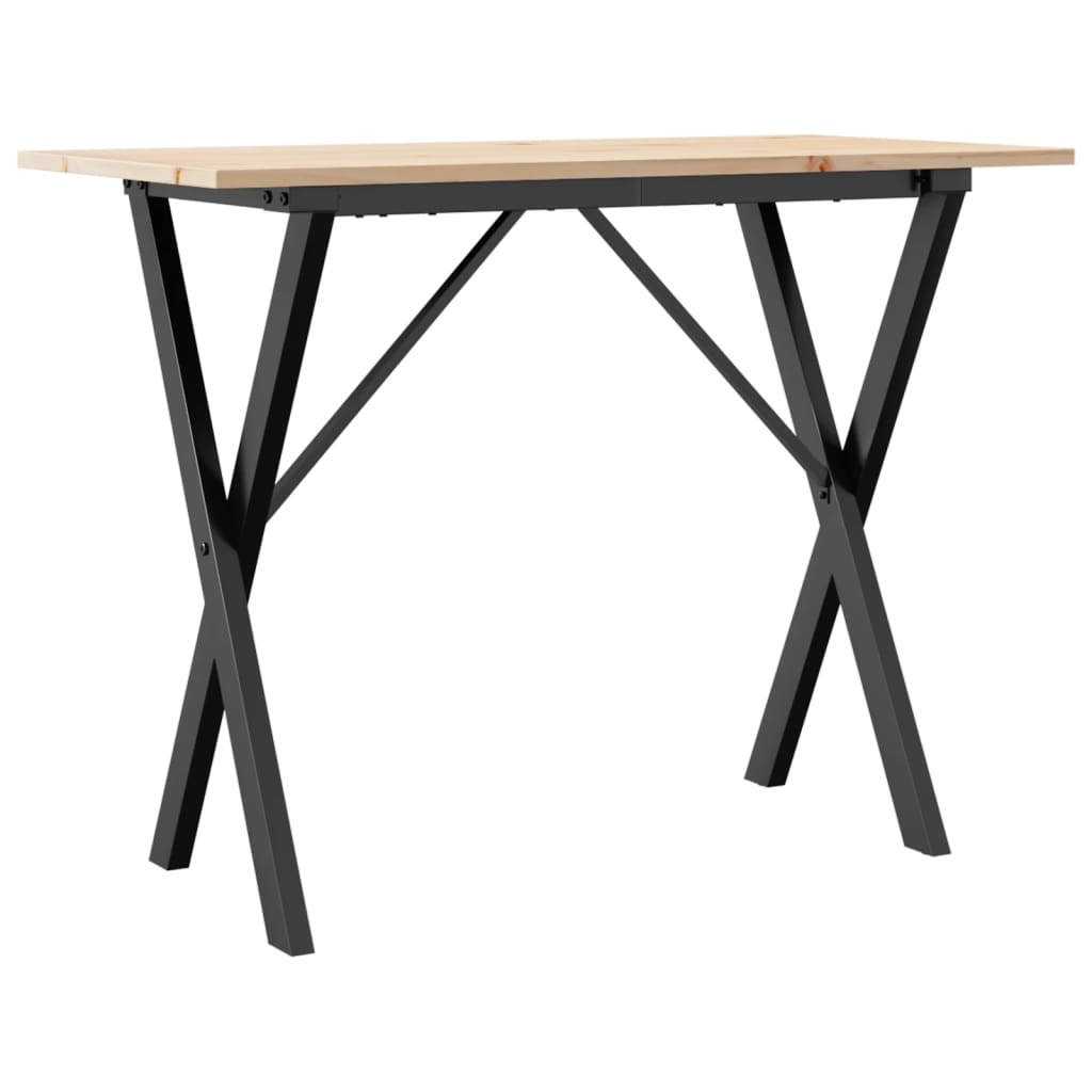 vidaXL Jídelní stůl s X rámem 100 x 50 x 75 cm borové dřevo a ocel