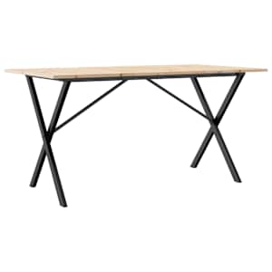 Jídelní stůl s X rámem 160 x 80 x 75 cm borové dřevo a ocel - obrázek 2