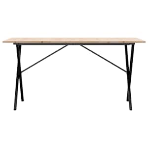 Jídelní stůl s X rámem 160 x 80 x 75 cm borové dřevo a ocel - obrázek 4
