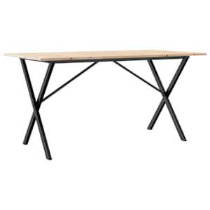 Jídelní stůl s X rámem 160 x 80 x 75 cm borové dřevo a ocel - obrázek 6
