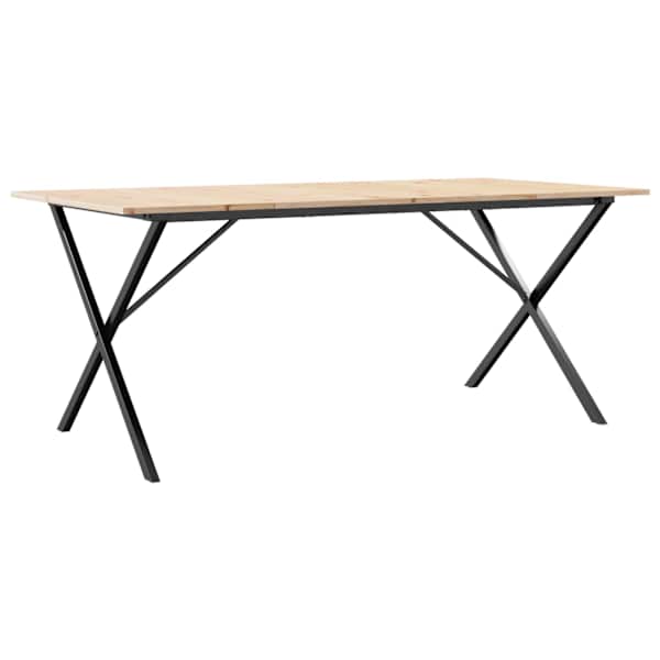vidaXL s&ouml;&ouml;gilaud, X-raam, 180 x 90 x 75 cm, m&auml;nnipuit ja teras