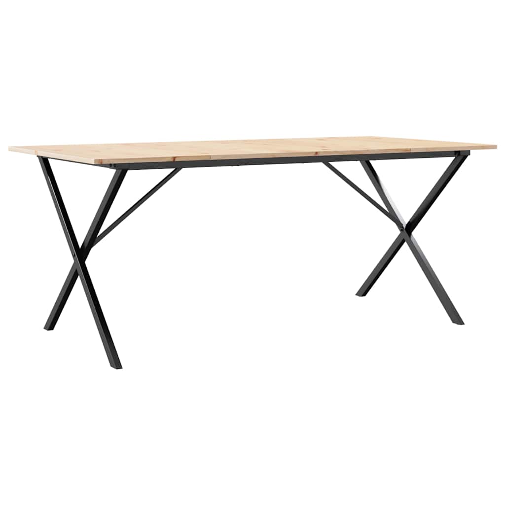 vidaXL Jídelní stůl s X rámem 180 x 90 x 75 cm borové dřevo a ocel