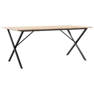 Jídelní stůl s X rámem 180 x 90 x 75 cm borové dřevo a ocel - obrázek 2