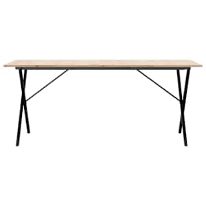 Jídelní stůl s X rámem 180 x 90 x 75 cm borové dřevo a ocel - obrázek 4
