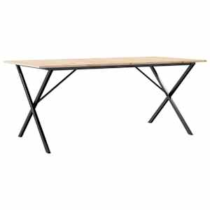 Jídelní stůl s X rámem 180 x 90 x 75 cm borové dřevo a ocel - obrázek 6