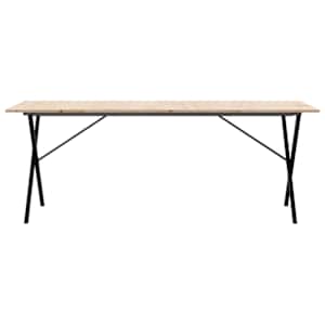 Jídelní stůl s X rámem 200 x 100 x 75 cm borové dřevo a ocel - obrázek 4