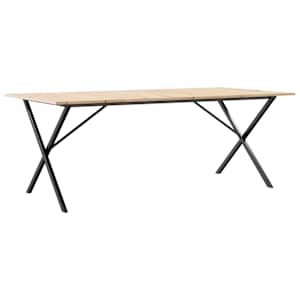 Jídelní stůl s X rámem 200 x 100 x 75 cm borové dřevo a ocel - obrázek 6