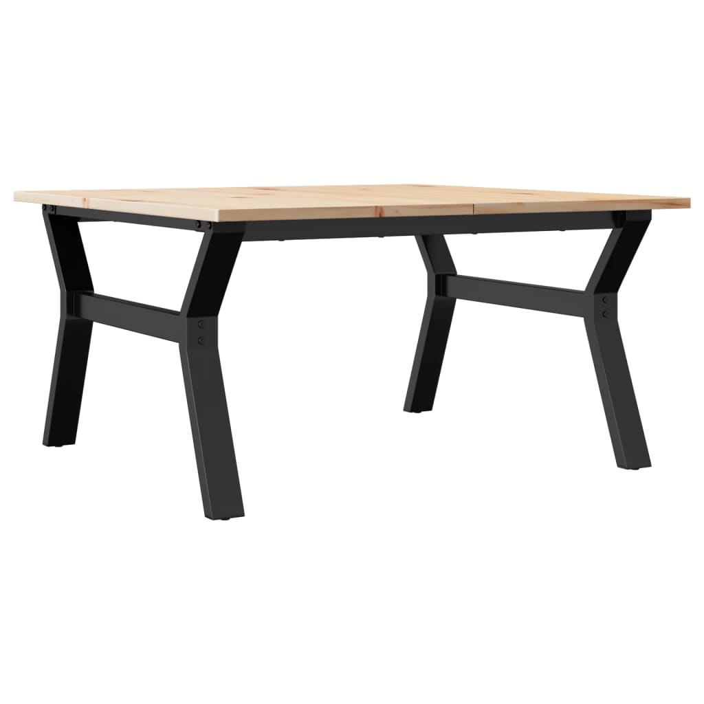 vidaXL Konferenční stolek s Y rámem 80x80x45 cm borové dřevo a ocel